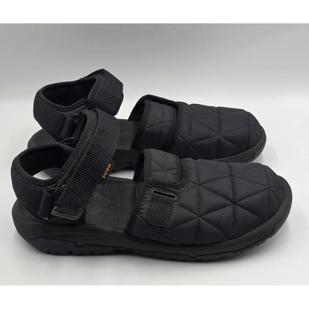 Teva Hurricane Hybrid Moc Sandals Mens 10 Black Quilted Ripstop Trail
